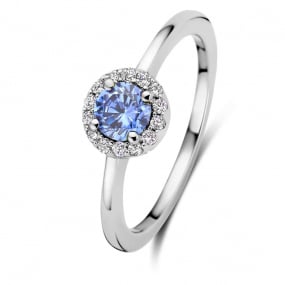 Bague Argent Zirconium bleu et blanc - Naiomy Silver
