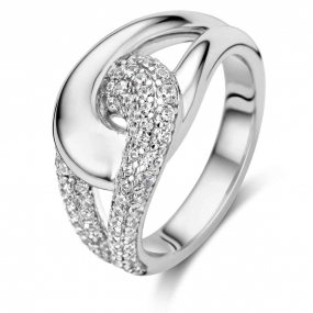 Bague Argent Zirconium T57 - Superbe Bague Occasion, Style Ring Solitaire