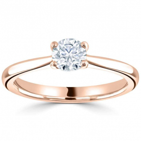 Bague Solitaire Diamant Simulé 0,5 Ct Or Blanc 14 Carats - Taille 6.5, Marque Limor, Neuf Avec étiquettes, USA