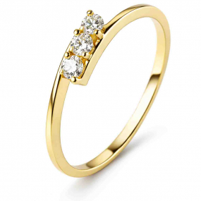 Bague diamant trilogie or