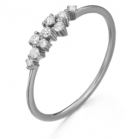 Bague saphir 0.34 carat et diamants 0.07 carat en platine