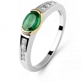 Bague meraude et diamants similaire