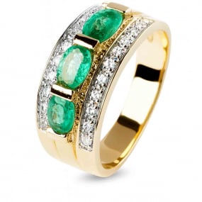 Bague meraude et diamants similaire