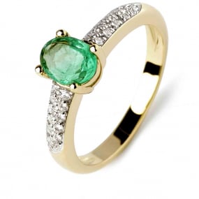 Bague meraude et diamants similaire