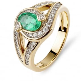 Bague meraude et diamants similaire