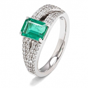 Bague Emeraude et Diamants similaire