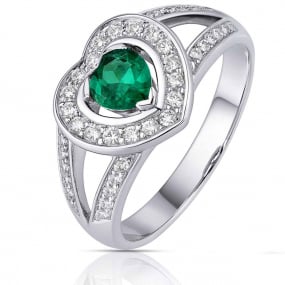 Bague meraude et diamants similaire