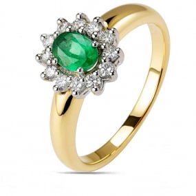Bague meraude et diamants similaire