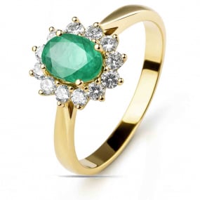 Bague meraude et diamants similaire