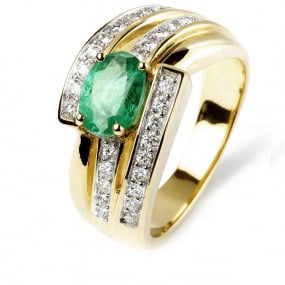 Bague meraude et diamants similaire