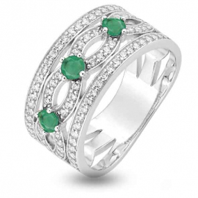 Bague Emeraude et Diamants
