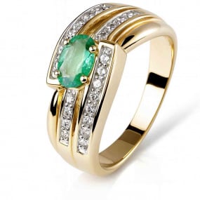 Bague meraude et diamants similaire