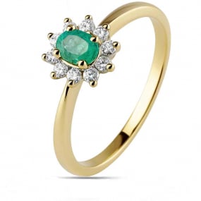 Bague meraude et diamants similaire