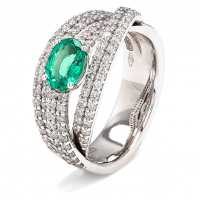 Bague Emeraude et Diamants