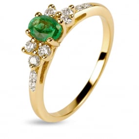 Bague Emeraude et diamants similaire