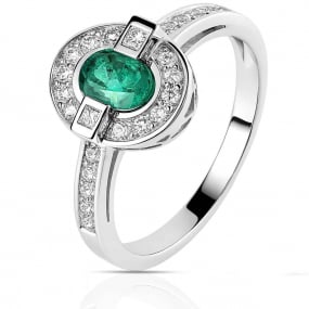 Bague meraude et diamants similaire