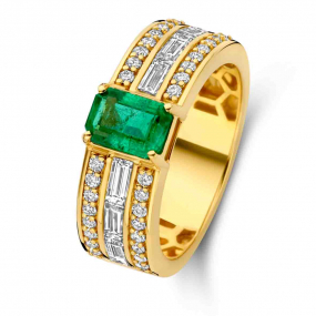 Bague Emeraude et diamants