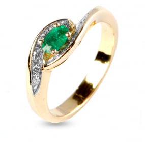 Bague meraude et diamants similaire