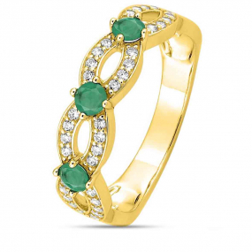 Bague Emeraude et Diamants