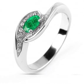 Bague meraude et diamants similaire