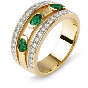 Bague meraude et diamants similaire