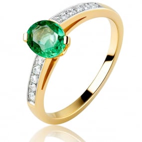 Bague meraude et diamants similaire
