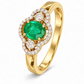 Bague Emeraude et diamants