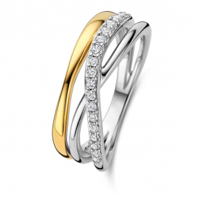Bague bicolore en argent oxydes - Naiomy similaire
