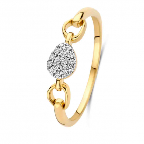 Bague en argent plaqué or jaune oxydes - similaire