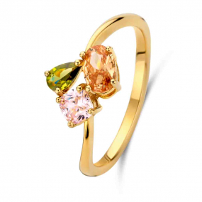 Bague en argent plaqué or jaune oxydes - similaire