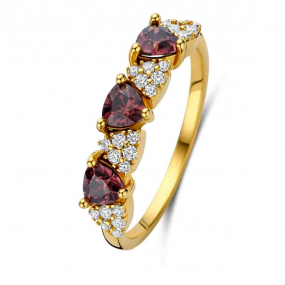 Bague en argent plaqué or jaune oxydes - similaire