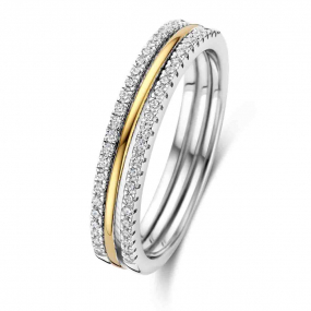 Bague en argent plaqué or - oxydes similaire