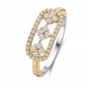 Bague en argent plaqué or oxydes - similaire