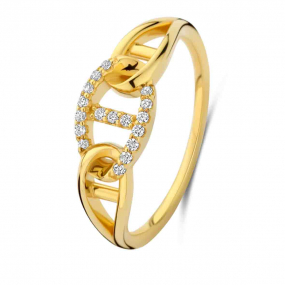 Bague en argent - plaqu or oxydes liens- Naiomy