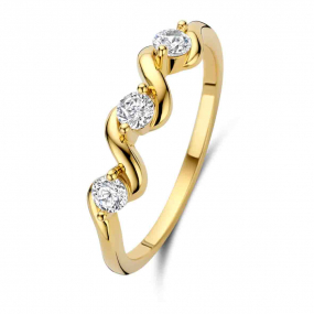 Bague en argent plaqué or oxydes - similaire