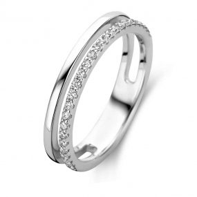 Bague en argent sertie de zirconium Naiomy Silver