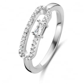 Bague en argent sertie de zirconium Naiomy Silver