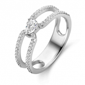 Bague en argent sertie de zirconium Naiomy Silver