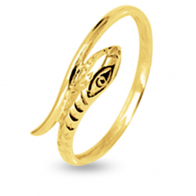 Bague en or motif serpent
