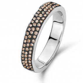 Bague Ischia Basics, diamants bruns sur