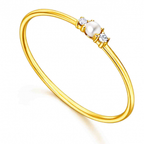 Bague mini perle et diamant