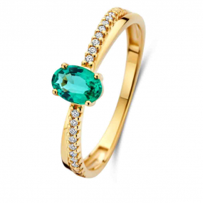 Bague Or Emeraude et diamants similaire
