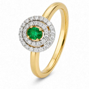 Bague Or Emeraude et diamants similaire