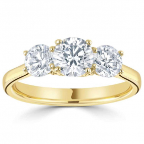 Bague or et diamant trilogie