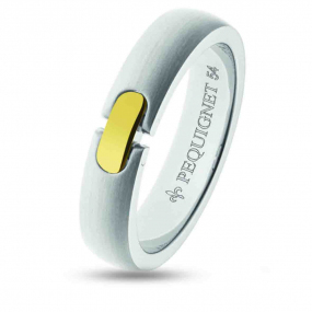 Bague Pequignet Acier et Or 4.5 mm