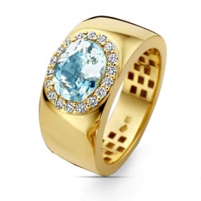Bague Aigue marine et diamants