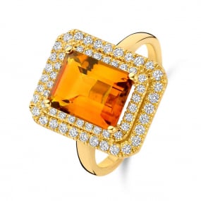 Bague Citrine et diamants similaire
