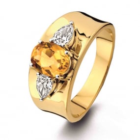 Bague Citrine et diamants similaire