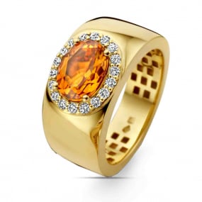 Bague Citrine et diamants