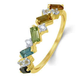 Bague Citrine - Peridot- Hessonite-